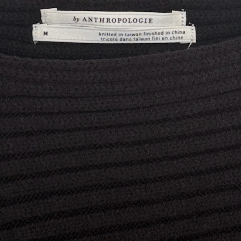Anthropologie NWOT Kendall Black Rib Sweater - Picture 3 of 5